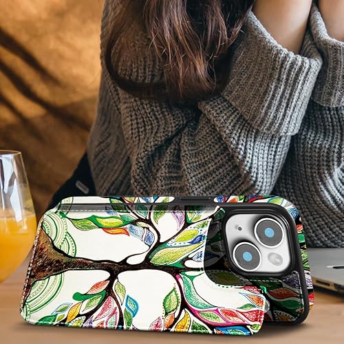 Miniatura 6 de Funda para iPhone 13, funda protectora para iPhone 14, delgada y ligera de cuero de primera calidad con ranuras para tarjetas, a prueba de golpes,