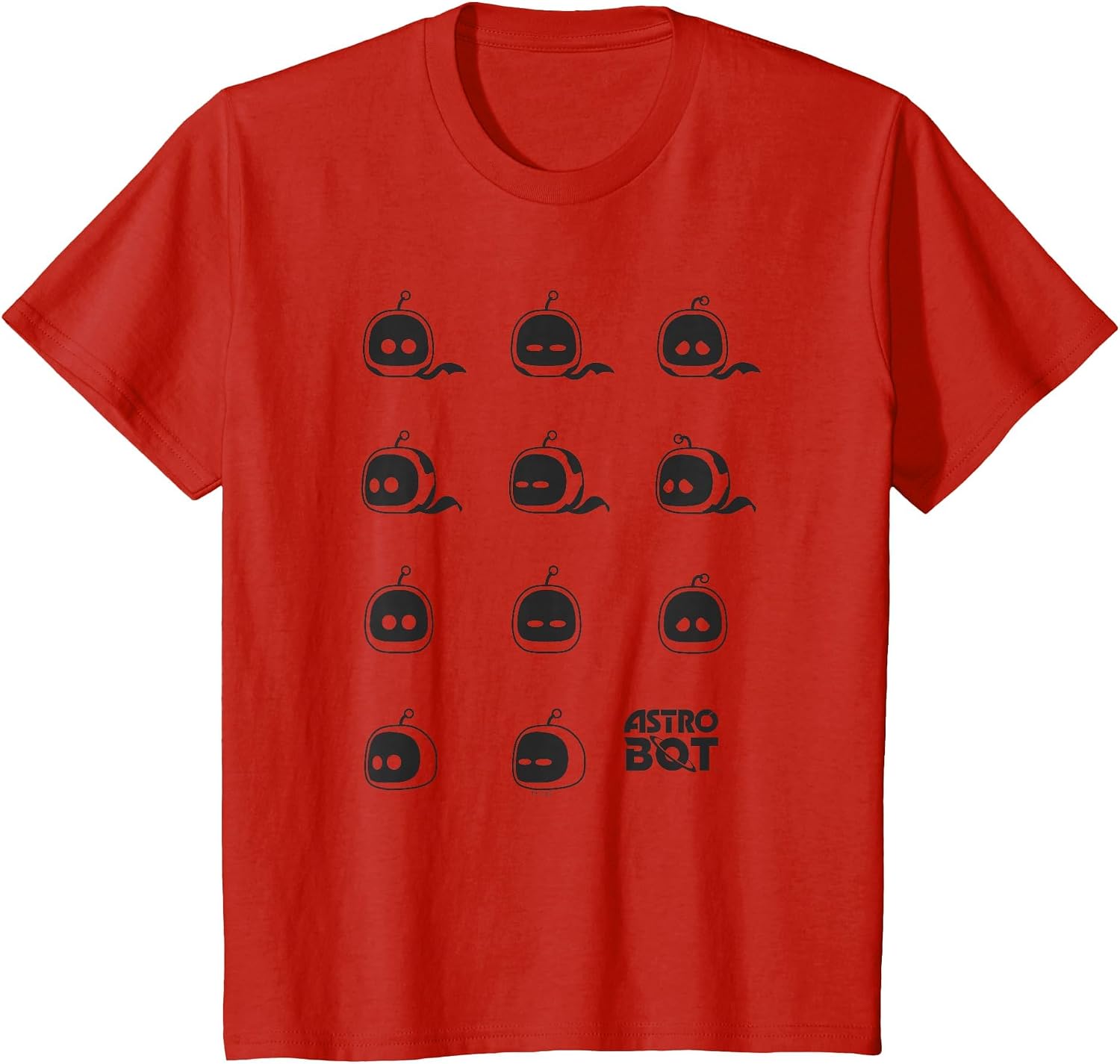 Astro Bot Character Faces Grid Fun Video Game T-Shirt image 5