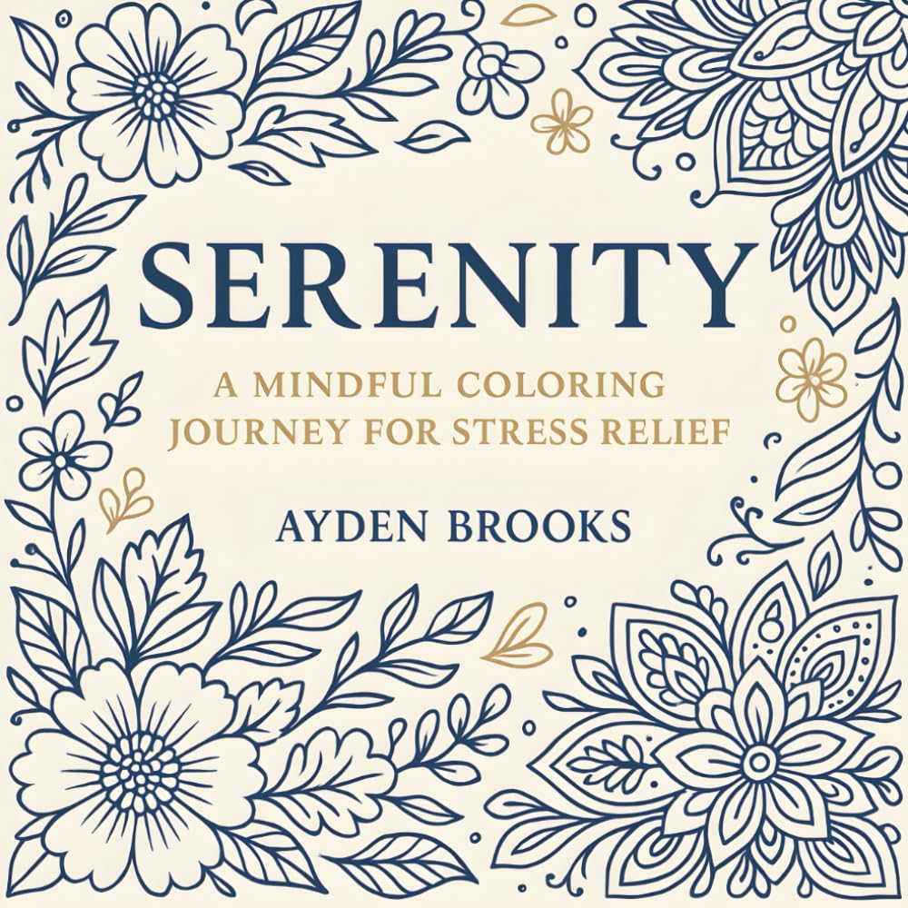 Serenity in Shades: Adult Relaxing Colouring Book for Mindfulness & Stress Relief