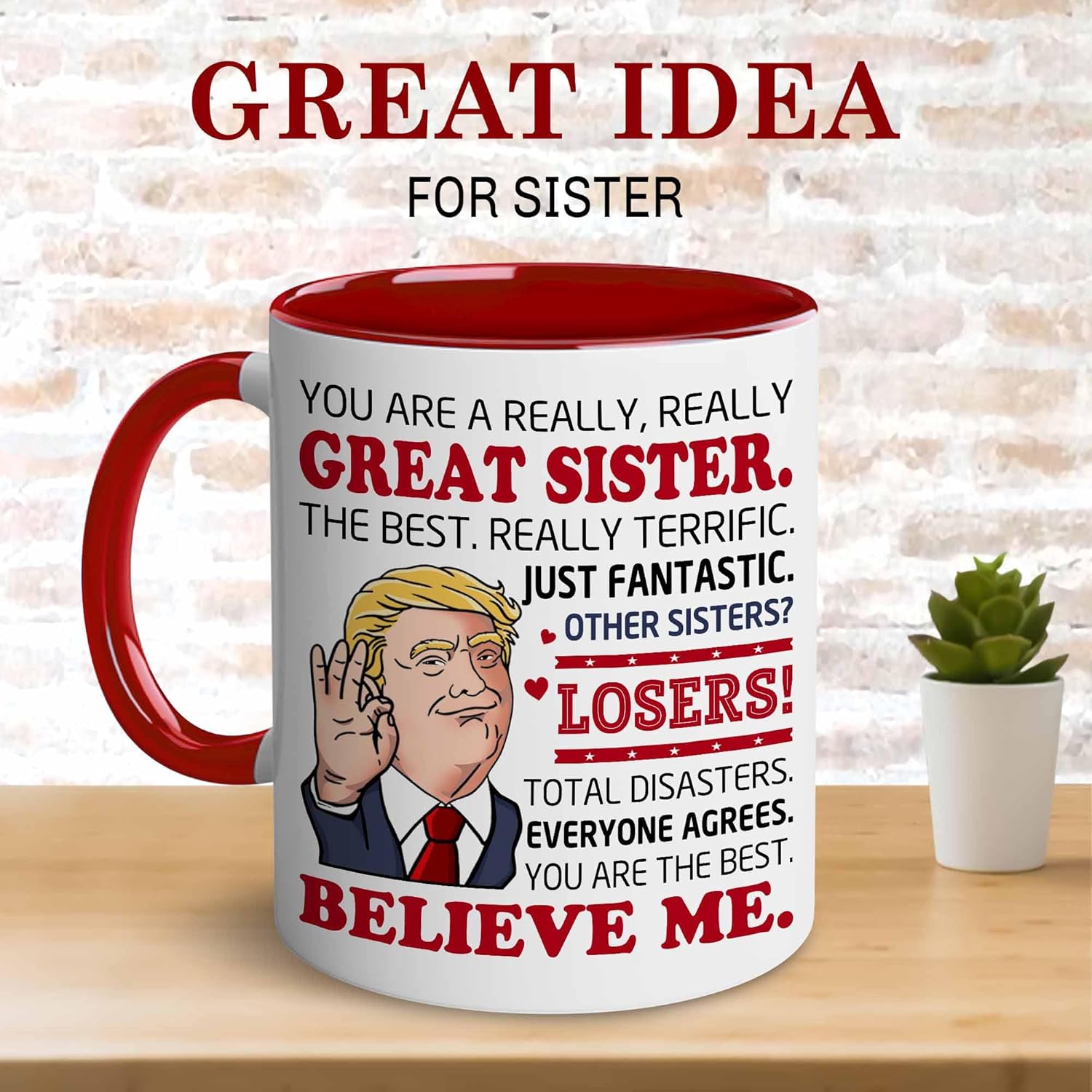 BECHUSKY Valentine Gifts for Sister - Mugs for Sisters - Sister Gifts From Sis, Bro - Sisters Present Ideas - Mugs For Sis, Besties, Close Friend - Valentine, Mothers Day, Birthday Gifts For Sister's - Image 2