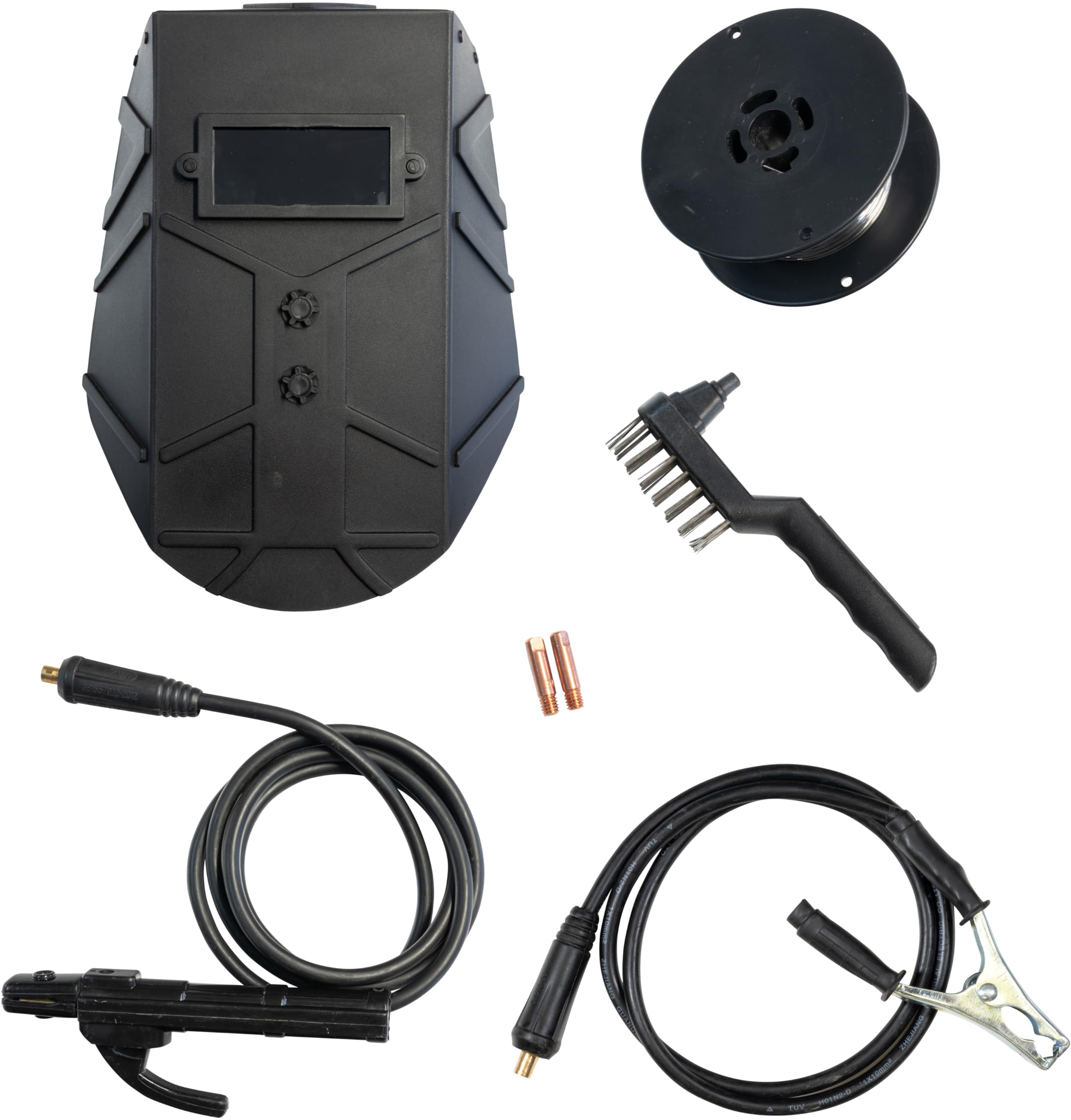 Güde Universalschweissgerät Uni-Mig 125 SYN (230 V, 4 in 1, 120 A max. Schweißstrom, 20-120 A Regelber., inkl. Elektrodenhalter, Schlauchpaket, Masseklemme, Schlackenhammer, Schweißschild & Fülldraht)