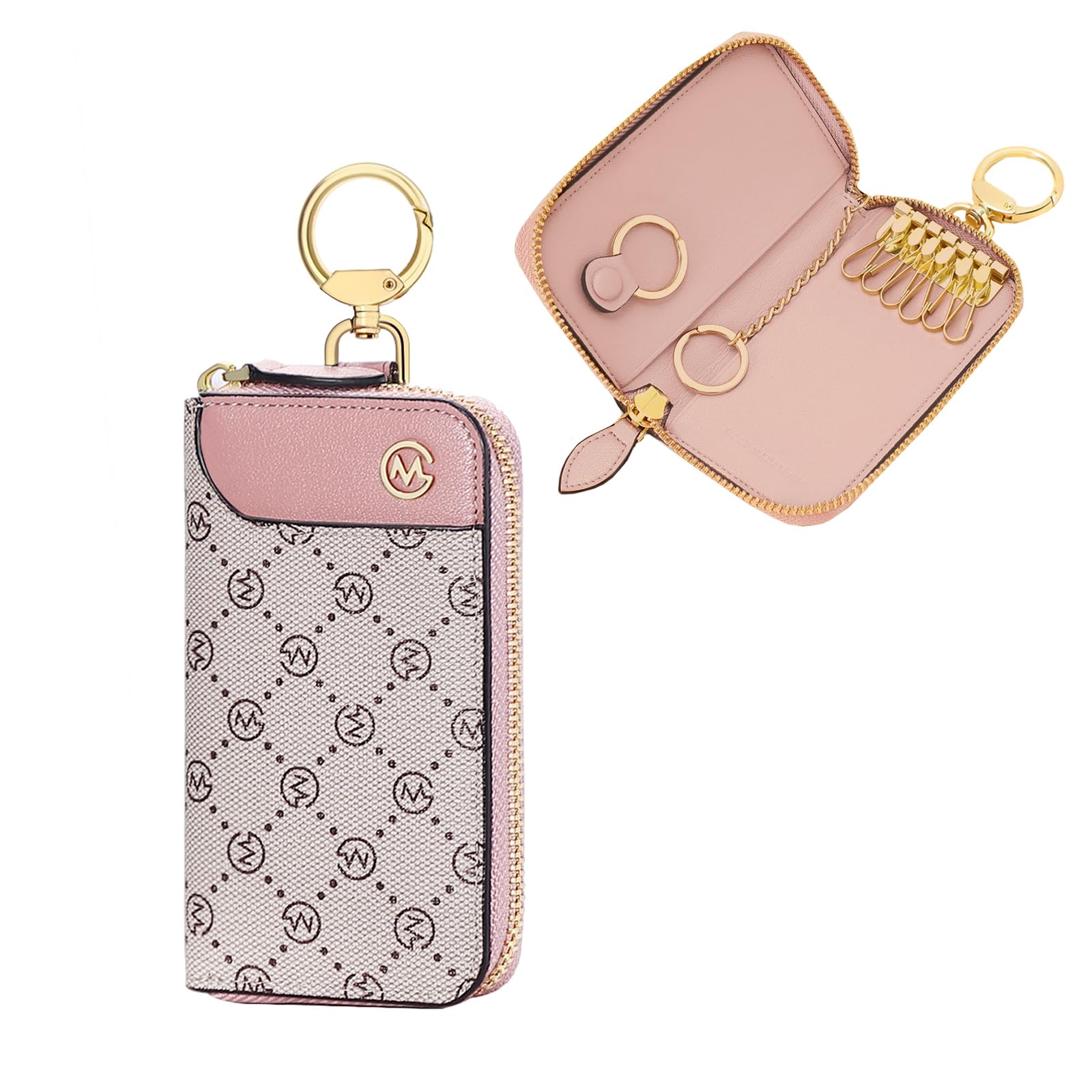 GOLF SUPAGS Women PVC Leather Car Key Chain Card Holder Wallet Pouch 6 Hook Snap Closure keys Money Organizer Case | Card Holder, 6 Hook, Snap Closure