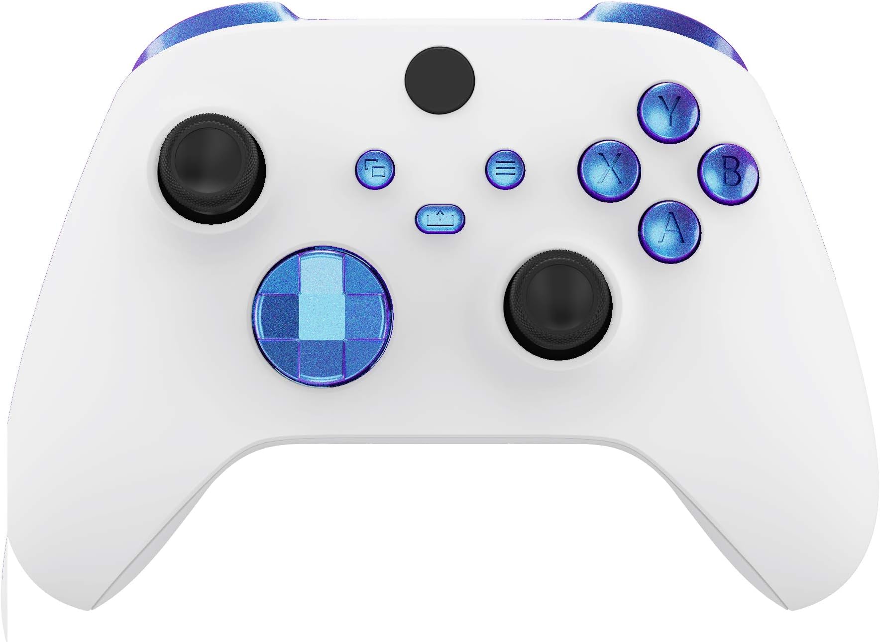 eXtremeRate Replacement Buttons for Xbox Core Wireless Controller, Chameleon Purple Blue Bumpers Trigers Dpad ABXY Start Back Sync Share Keys Accessories Parts for Xbox Series X & S Controller