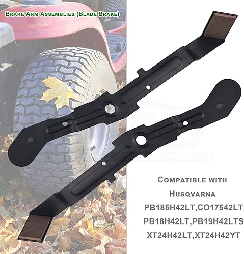 Miniatura 3 de 532184907 Conjunto de brazo de freno de hoja de cubierta con rodillos de leva para Poulan, Wizard, Husqvarna cubiertas de 42 pulgadas, también para