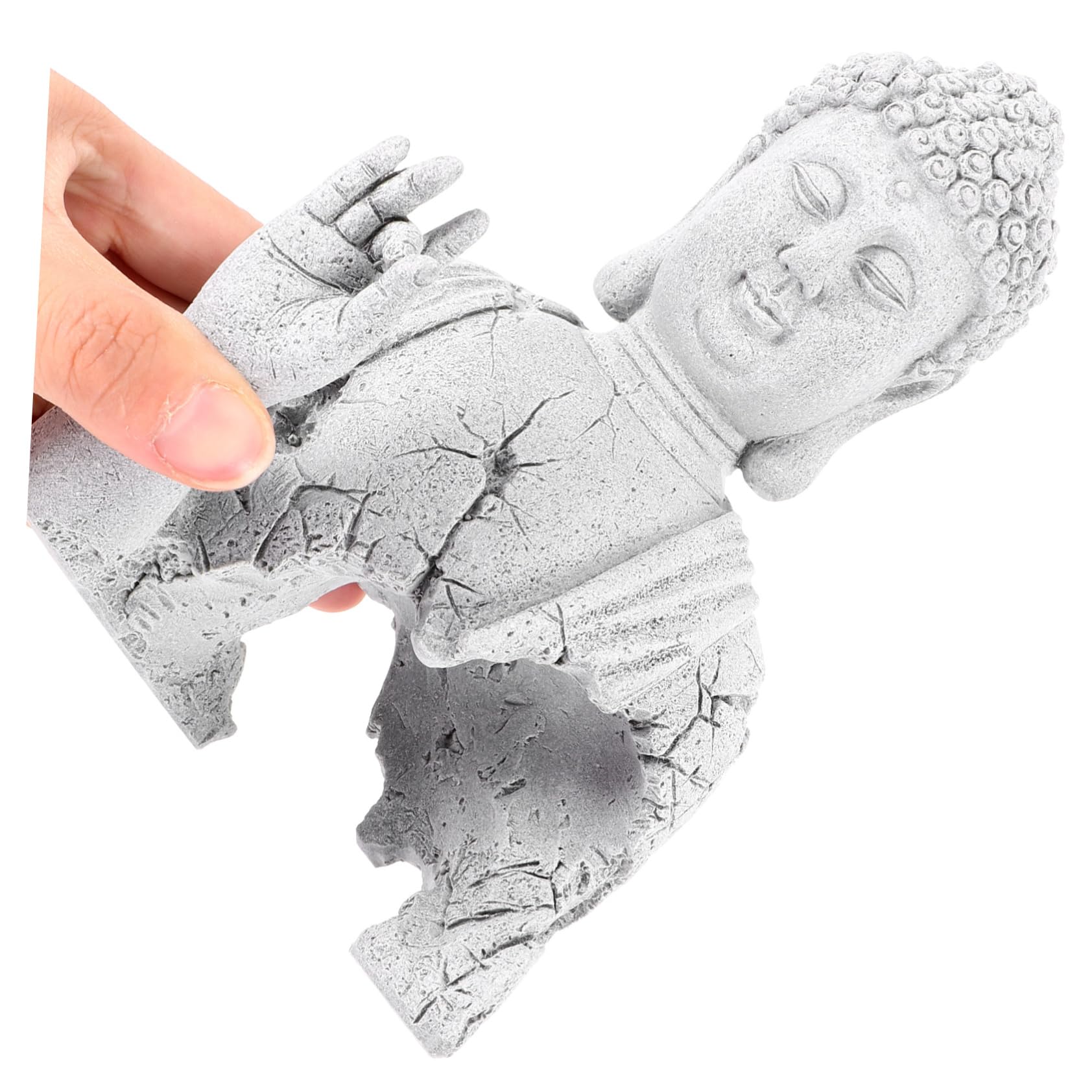 Toyvian Statue de Bouddha pour Aquarium Décoration pour Poisson Sculpture Ancienne Accessoire pour Aquariums et Décor de Jardin