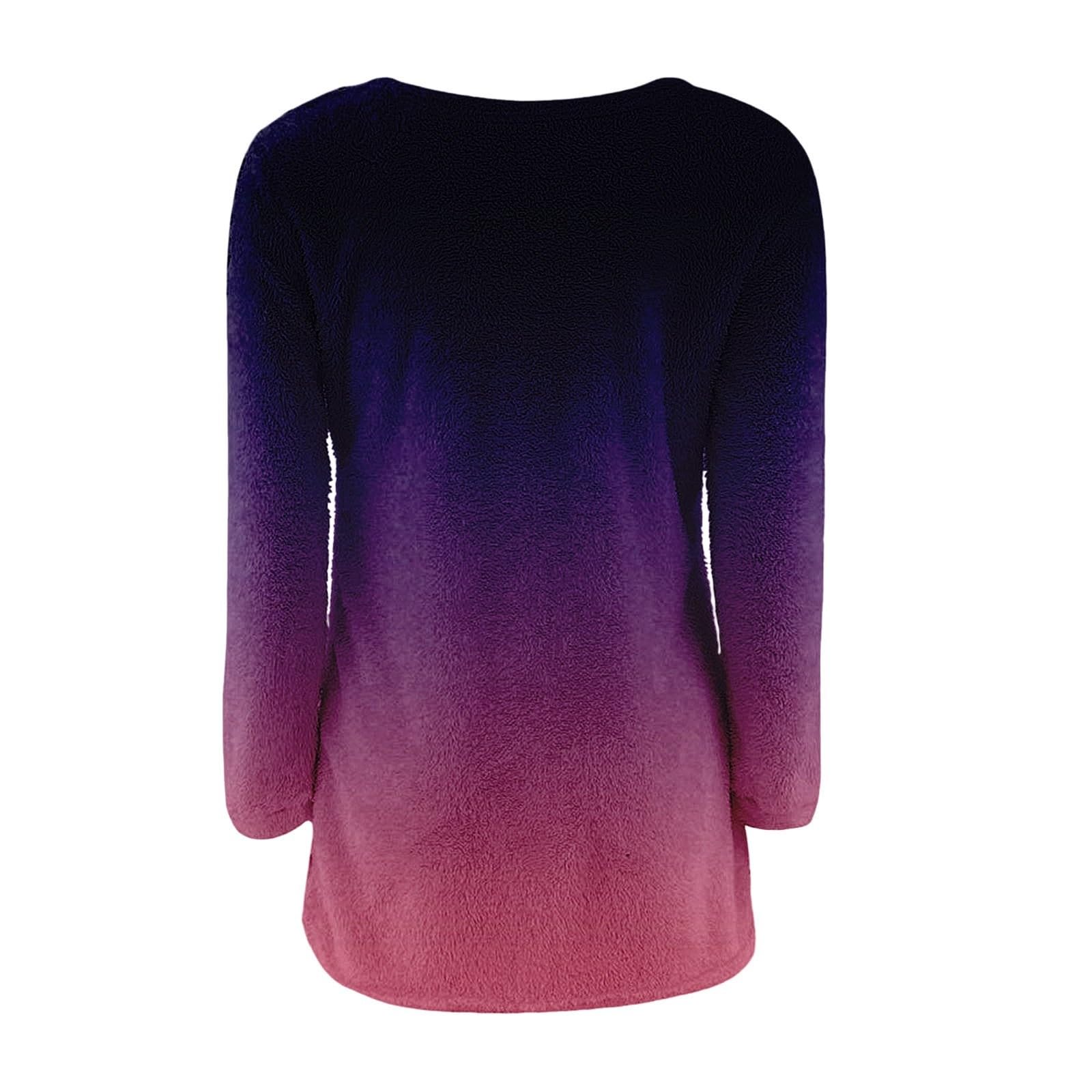 Sudaderas de forro polar para niñas, mullidas, de manga larga, para invierno, cálidas, informales, con cuello redondo, a la moda, suave, acogedora, de felpa