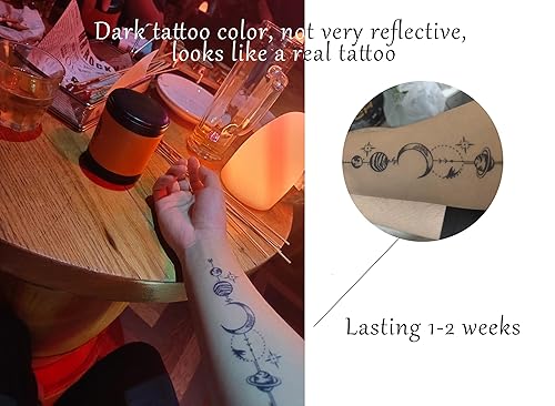 Miniatura 3 de Tatuaje semipermanente 8 hojas de 2 semanas de tatuaje de león tatuaje temporal de serpiente para hombres y niños impermeable de larga duración