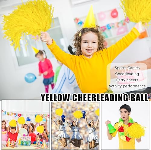 Miniatura 10 de Faxco Paquete de 12 pompones de plástico para animadoras, baile deportivo, animación, equipo de animación
