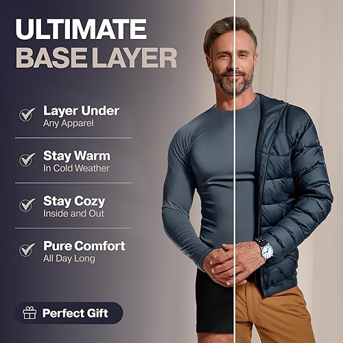 Miniatura 3 de Thermajohn Thermal Shirts for Men Long Sleeve Thermal Compression Shirts for Men Base Layer Cold Weather