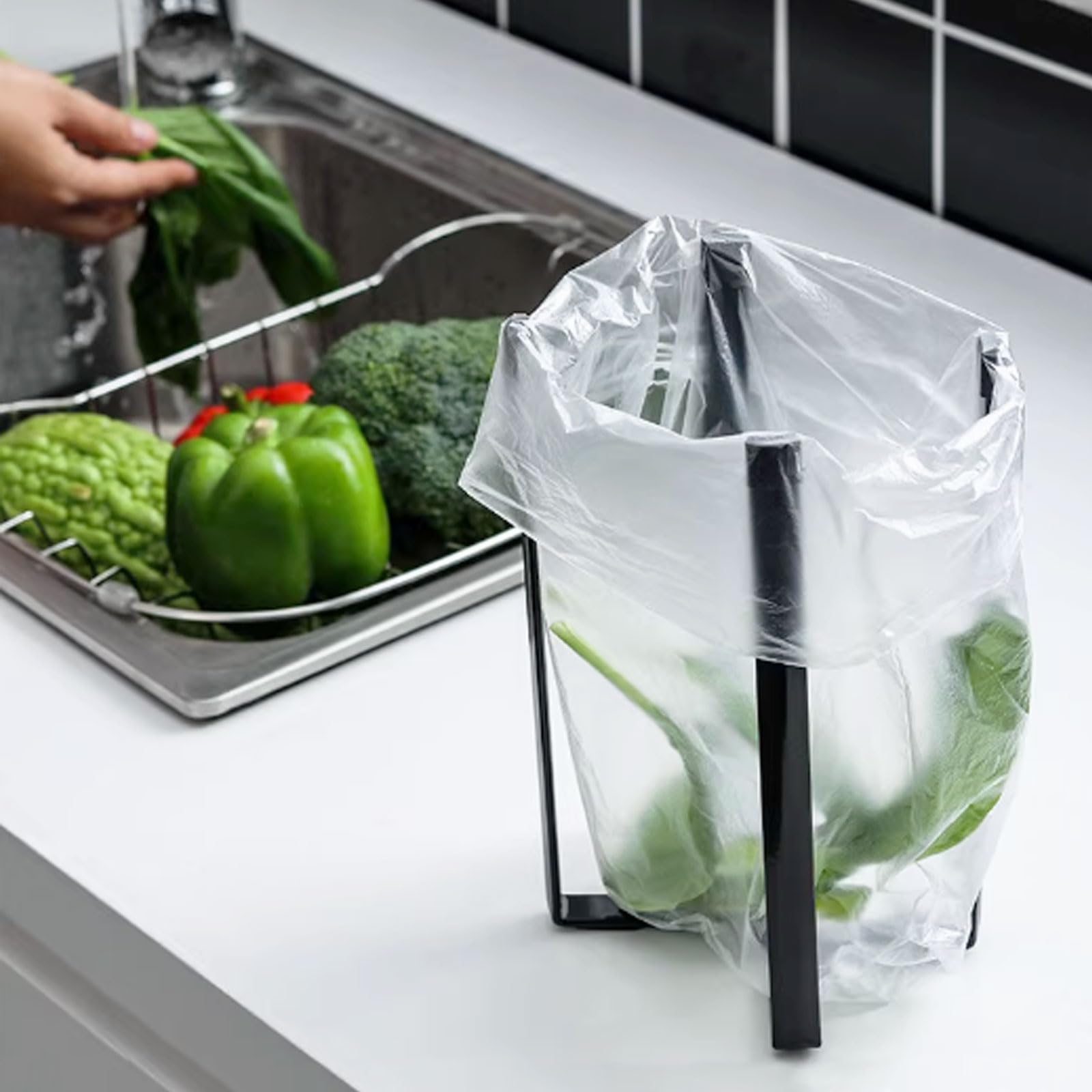 Scolabottiglie per Borracce,Portabottiglie Scolabottiglie Pieghevole, Scola Borracce, Metallo Scola Bottiglie, Scolabiberon per Cucina Sacchi Spazzatura, Supporto Sacco Spazzatura Piccolo, 21.5 cm