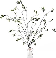 Sggvecsy 47.2" 4-Pack Artificial Ficus Branches - Realistic Faux Greenery Stems, Adjustable Green Eucalyptus Twigs for Vases, Home, Office, Wedding Decor