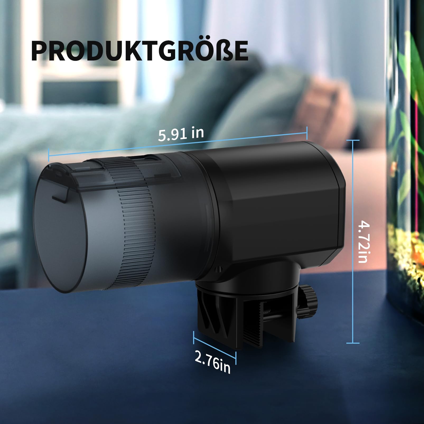 Mangiatoia Pesci Automatico per Acquario: Ricaricabile tramite USB Distributore Cibo Pesci, 200ML Alta Capacità A prova di umidità Mangiare Alimentatore per Le vacanze