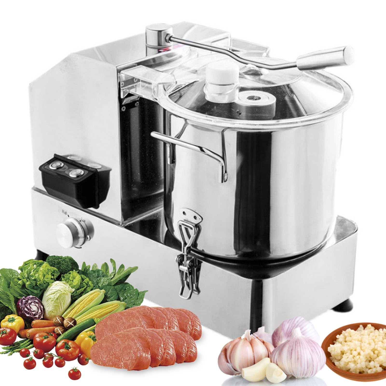 Rozdrabniacz warzyw i młynek do mięsa, komercyjny robot kuchenny z bezstopniową regulacją prędkości, wielofunkcyjny automatyczny nóż do rozdrabniania ziemniaków, cebuli, owoców, mięsa, sera