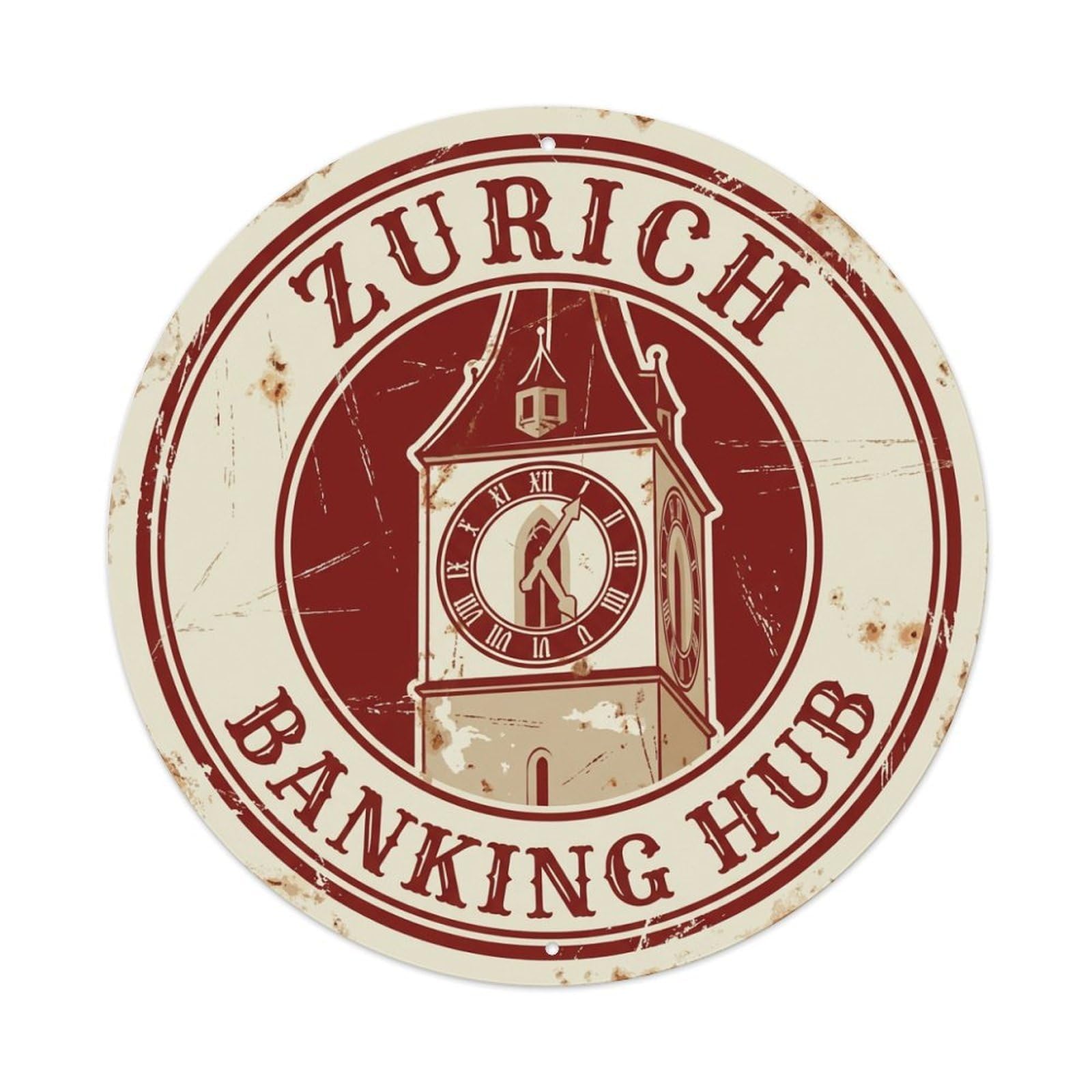 Fqnyr Style Metal Tin Sign Vintage Travel Zurich Switzerland Gift