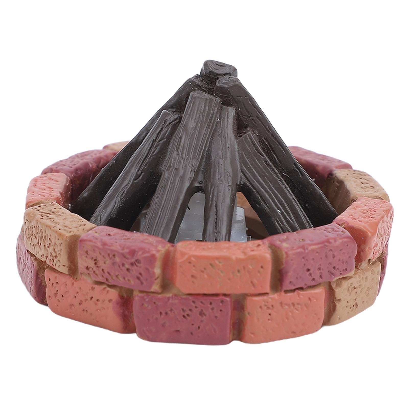Muiltvoe LED Miniature Campfire Ornament, Realistic Battery Powered Resin Dollhouse Accessory with Flickering Light Effect, for Dollhouse Enthusiasts and Collectors