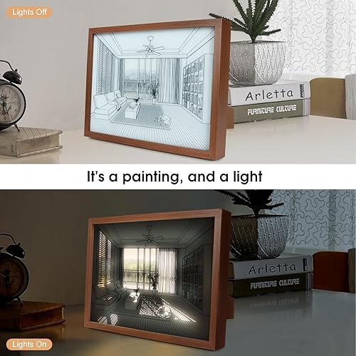 Miniatura 2 de Pinturas iluminadas, pintura iluminada, alimentada por USB, 3 modos de iluminación, luces LED nocturnas, decoración de pared para el hogar y la