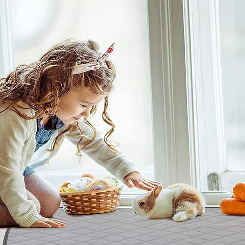 Miniatura 6 de Petlex Paquete de 4 forros para jaula de cobayas de 24 x 17 pulgadas, almohadillas lavables para orina de conejillo de indias, reutilizables,