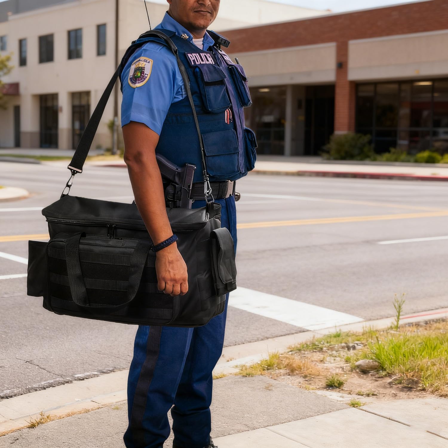 Einsatztasche Polizei，Range Bag，Organizer Auto-Vordersitz-Organizer Passend für Beifahrersitz,Reisetasche Militär mit Fach,Multifunktionale Arbeitstasche, Taschen & Laptop Fach,Schwarz