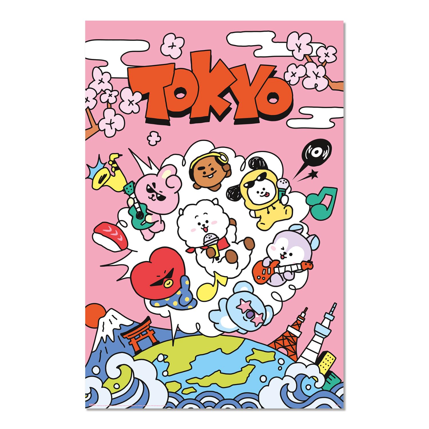 Grupo Erik Poster BT21 World Voyage - 36 x 24 inches / 91.5 x 61 cm - Shipped Rolled Up - Cool Posters, Art Poster, Wall Posters & Prints