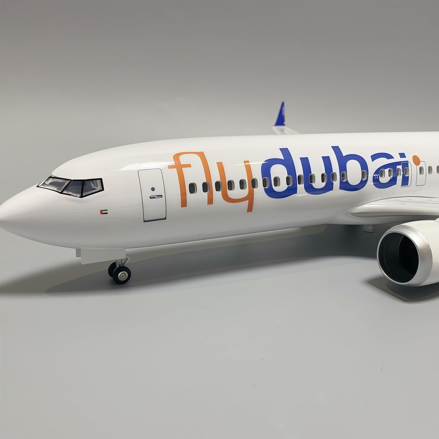 Diecast Metal flydubai Boeing 737 Model 1/300 Scale 20cm Precision Strong Display Aircraft for Desk Collection Gift