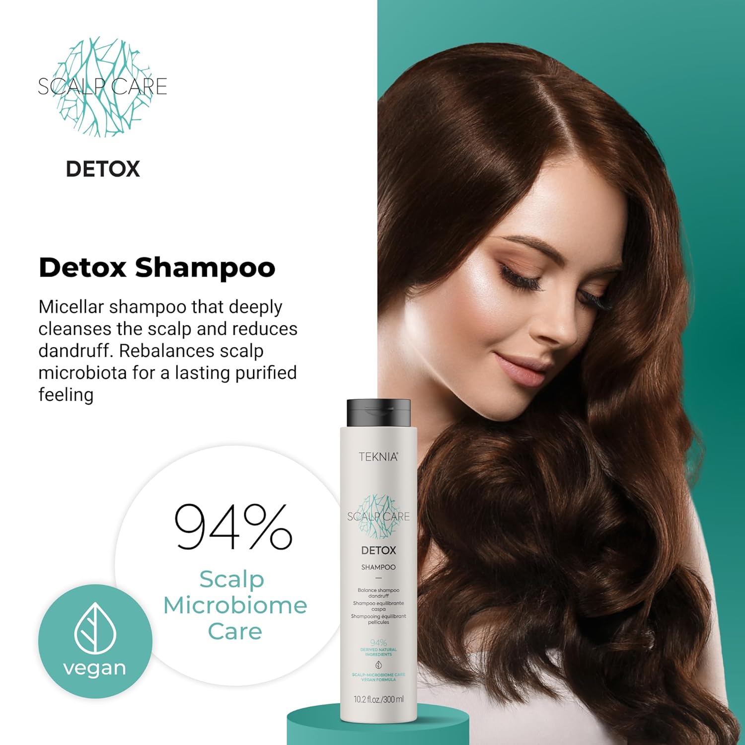 Lakmé Teknia Scalp Care Detox Balance Detoxifying Shampoo, Anti Dandruff Shampoo & Scalp Detox, 10.2 Fl Oz - Image 2