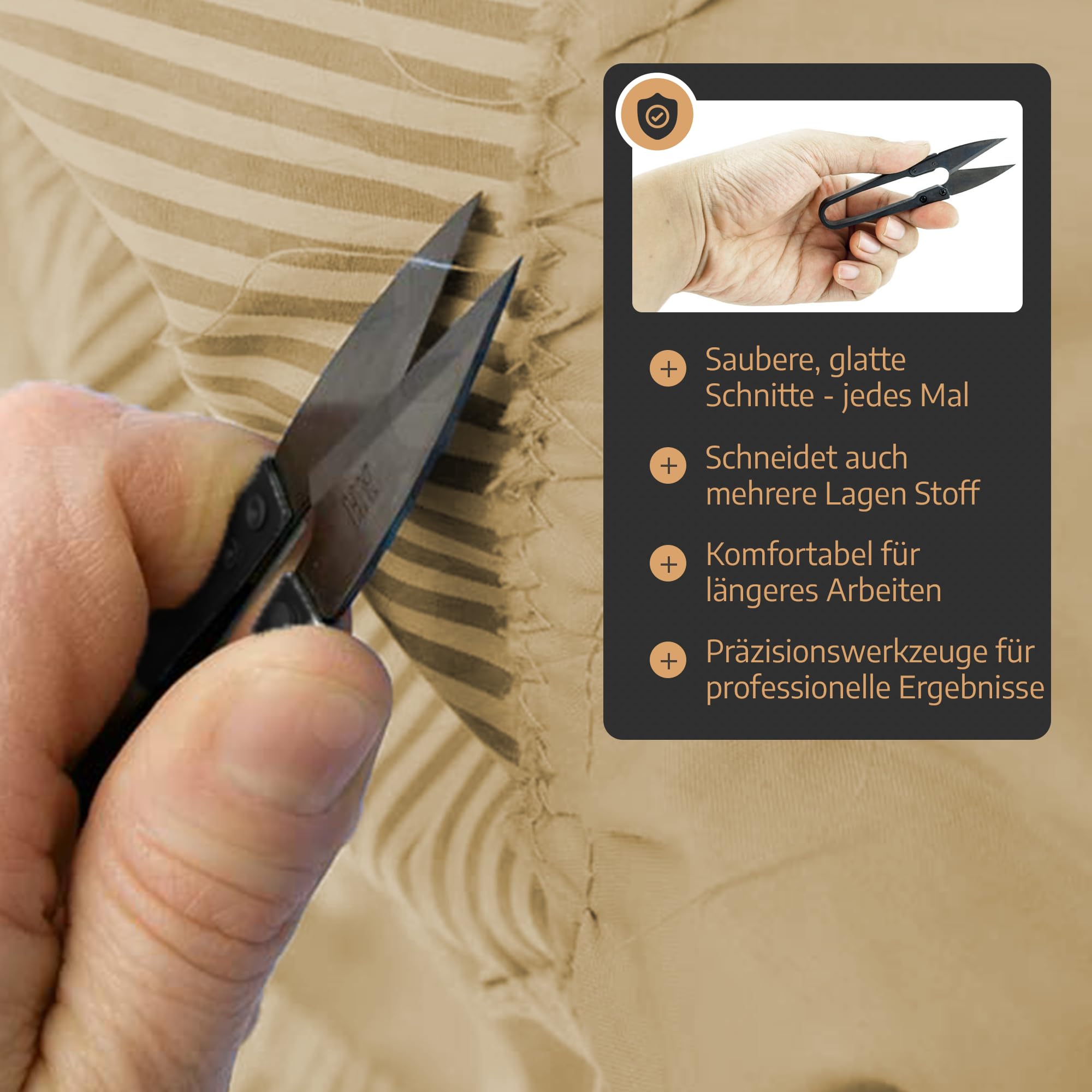 Schneiderschere 30,5cm EXTRA GROSS/400g – Profi Stoffschere für Leder & dicke Stoffe(KEINE Bastelschere) – für große Hände & Kraftschnitte – Edelstahl, extra scharf – mit Fadenschneider & Geschenkbox
