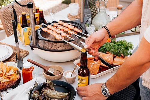 Miniatura 7 de Bola Grill Traveler - Parrilla de carbón portátil - Pequeña parrilla de barbacoa de mesa con rejilla ajustable y giratoria para cocinar al aire