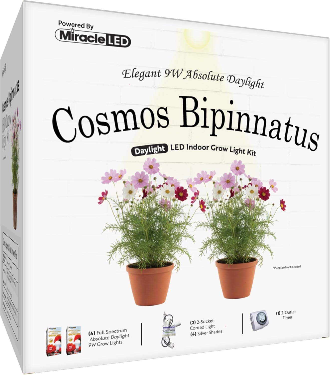 Miracle LED Elegant Cosmos Bipinnatus Grow Light Kit 2-Socket Full Spectrum (2- Pack)