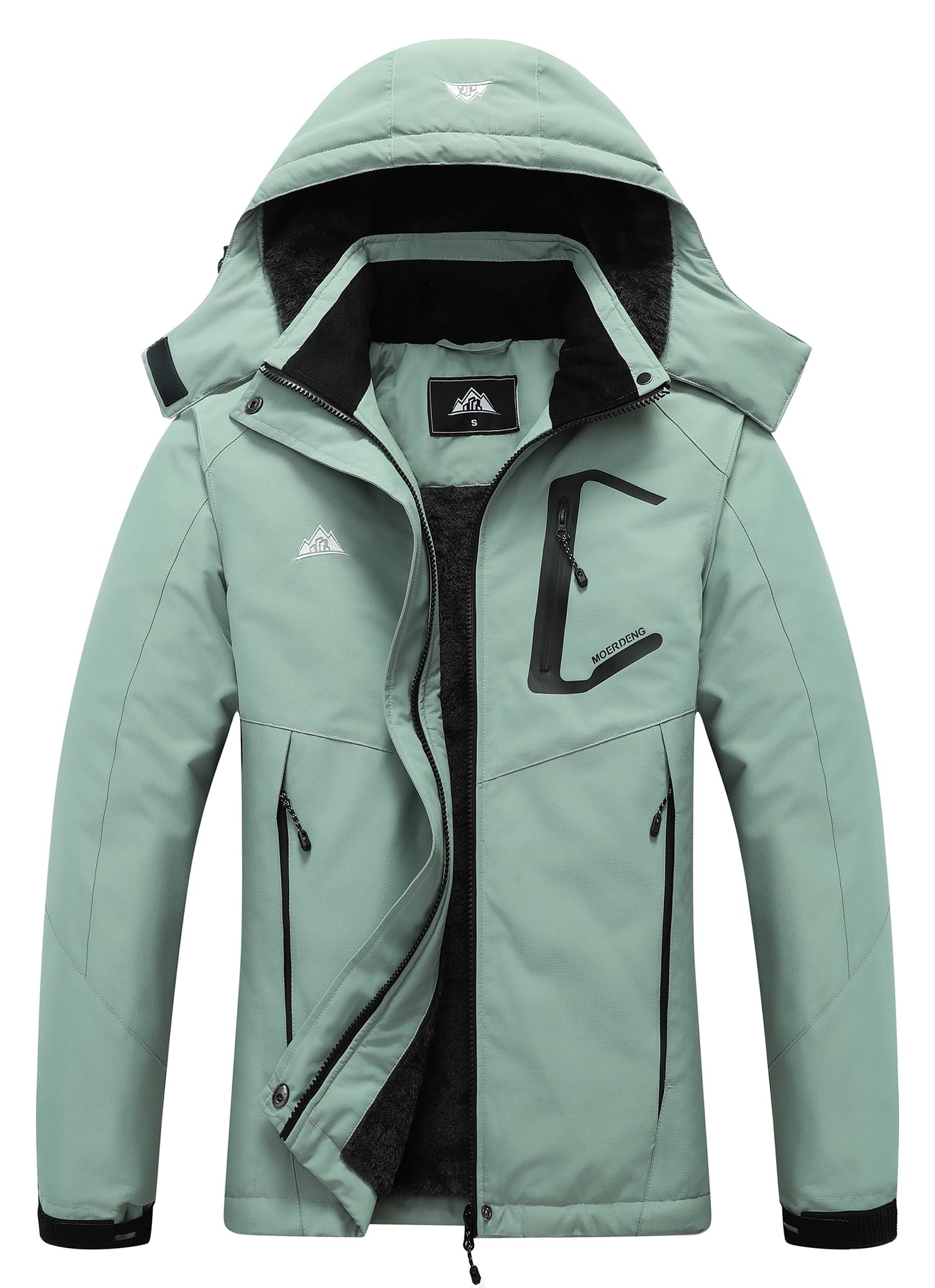 MOERDENGWomen's Ski Jacket Waterproof Winter Coat Hooded Snowboarding Jacket Warm Winter Jacket