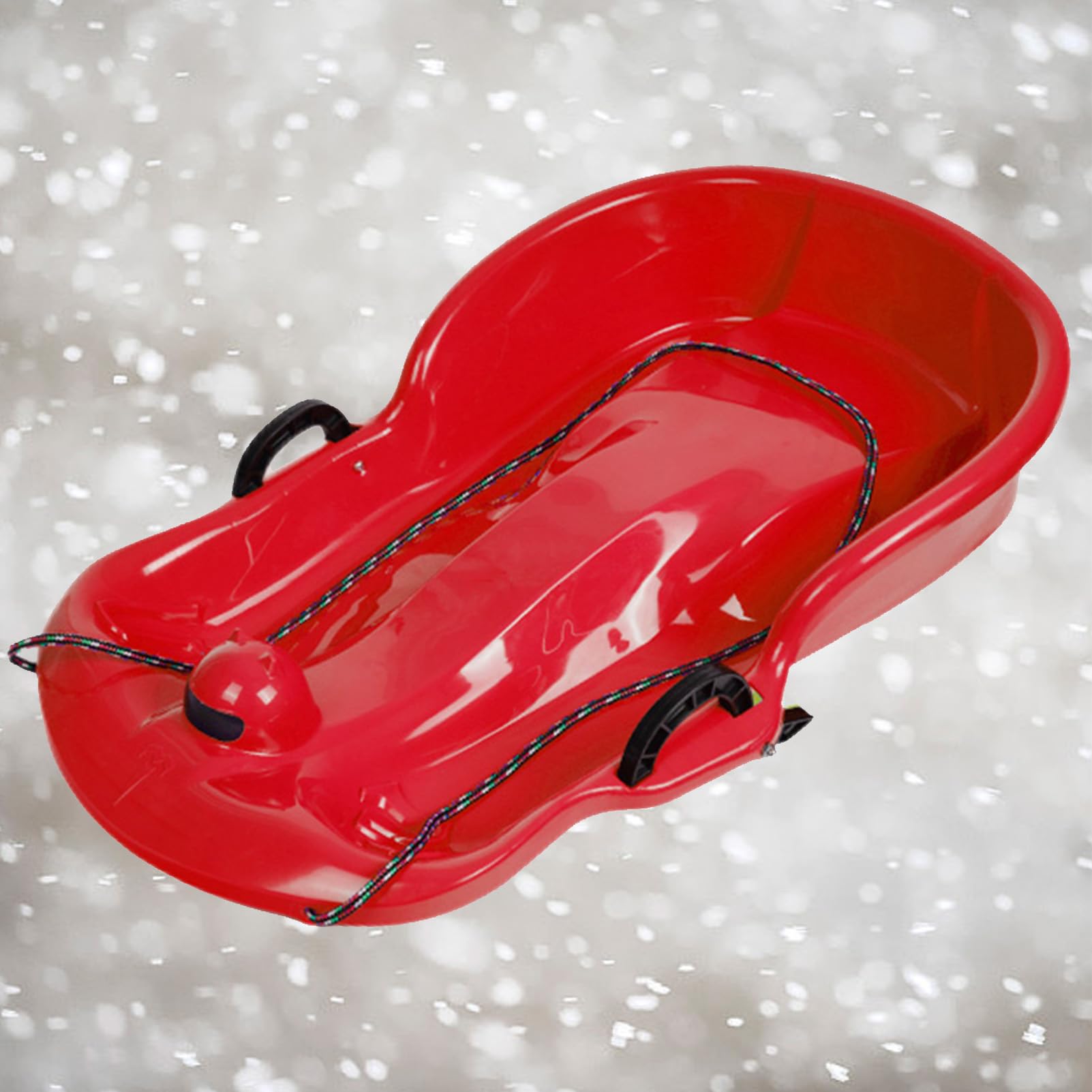 TUOYIBO Happy Children's Sledding, Thickened Double Sledge, Sledge with Brake Pull Rope, Sledge with Backrest