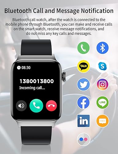 Miniatura 2 de Reloj inteligente, reloj inteligente de fitness de 1.83 pulgadas para teléfonos Android e iOS con monitor de frecuencia cardíaca de llamada y