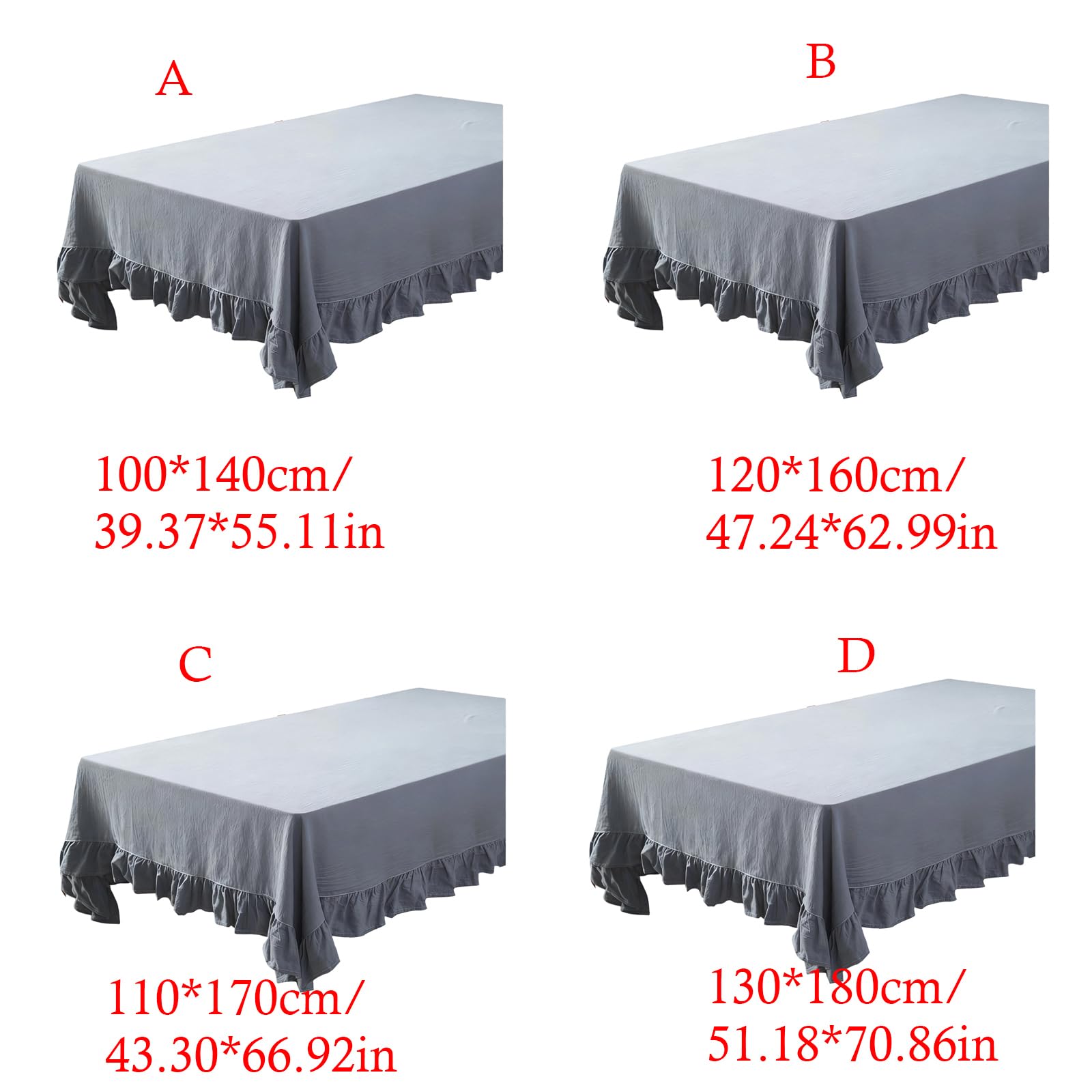 Amazon.co.jp: Farmhouses Cotton Dining Table Cover with Ruffled