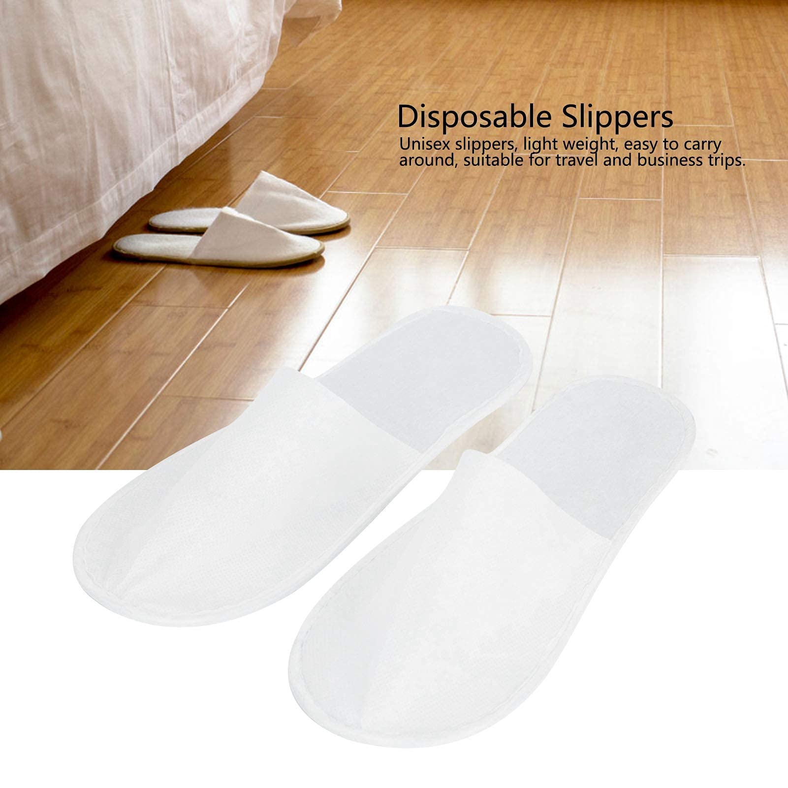 100 paia di pantofole usa e getta, unisex, con punta chiusa, taglia unica, per spa, vacanze, feste, ospiti, hotel e viaggi
