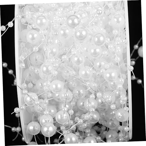 Miniatura 8 de HOMSFOU 1 rollo de florero de perlas cadena de perlas cuentas guirnalda de cuentas velas flotantes jarrón relleno decoración de boda