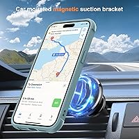 Vista 4 de Compatible with iPhone 15 Pro Case with Invisible Magnetic O-Ring Stand Translucent Case for iPhone 15 Pro 6.1" [Compatible with MagSafe][Great Grip