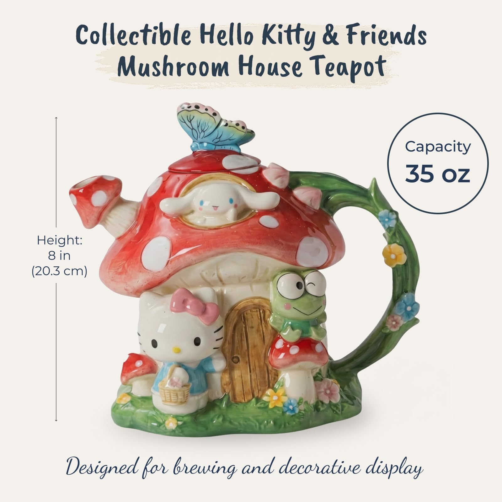 Amazon.com | Hello Kitty and Friends Mushroom House Teapot, 8.75