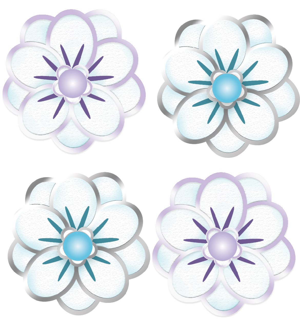 EK Success Brands Jolee's Boutique Dimensional Stickers, Felt Christmas Flowers