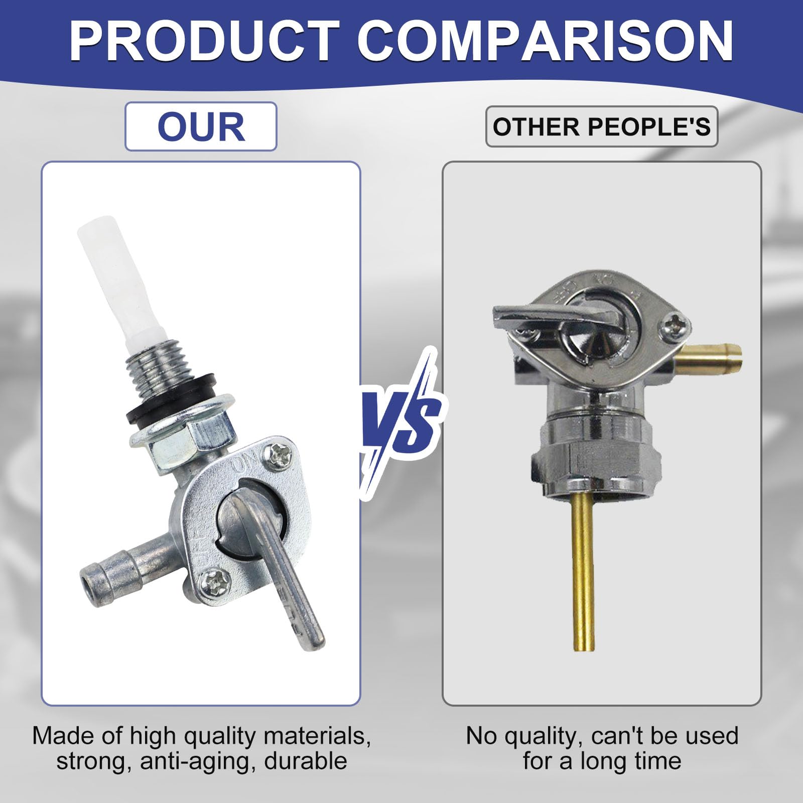 2 Stück Benzinhahn M10 - Universal Kraftstoffhahn Für Generator & Motorräder
