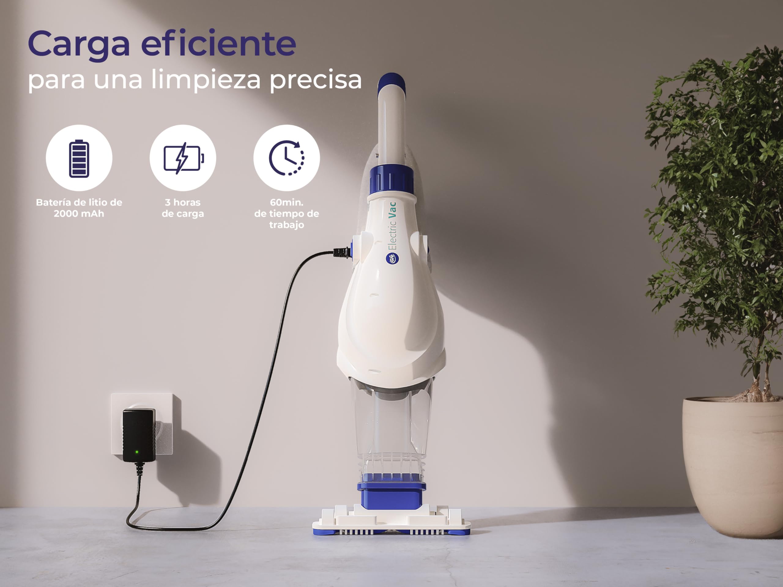 Gre VCB10 Electric Vac - Limpiafondos Eléctrico para Piscina, 37 l/h, 25 W