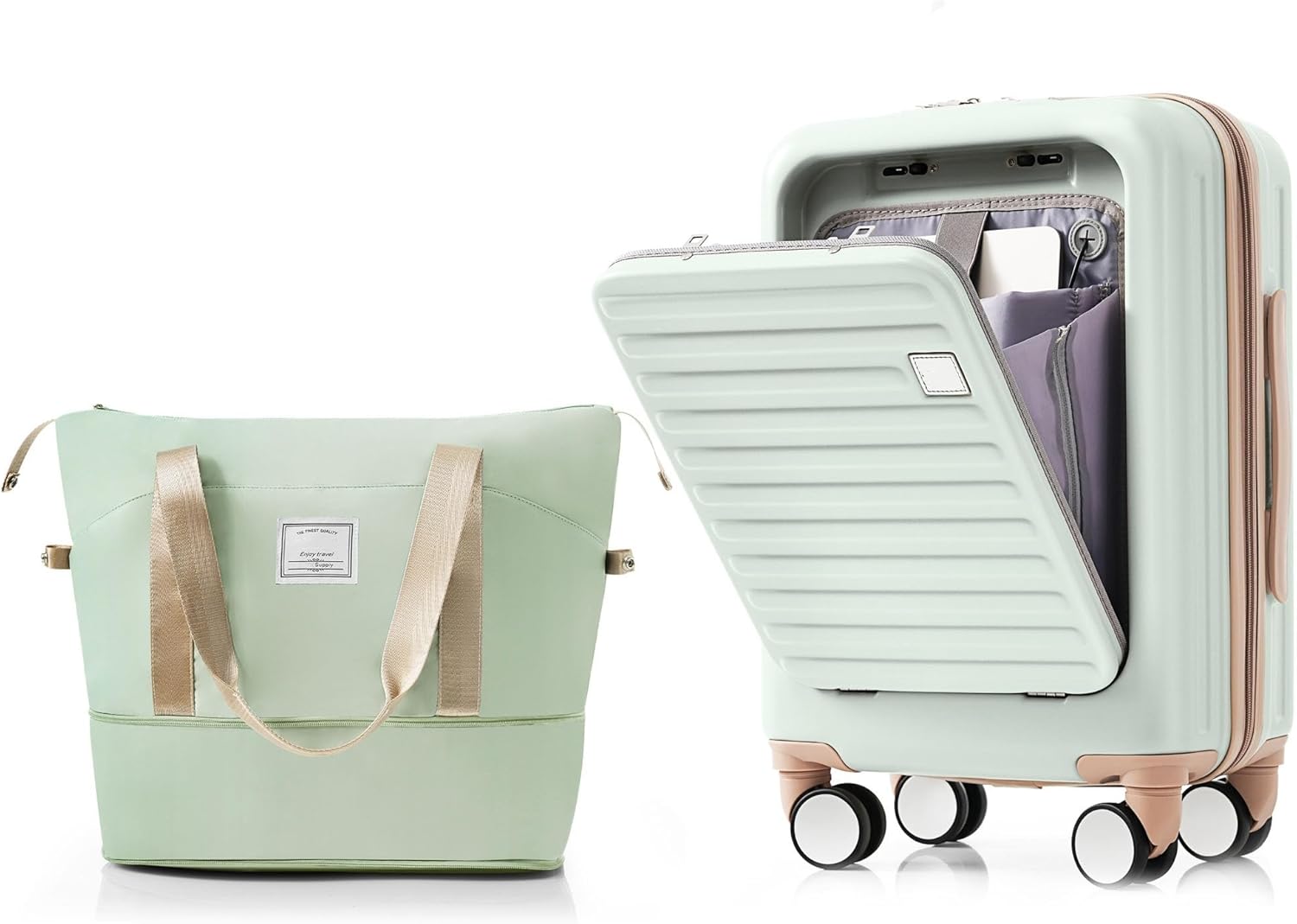 Merax Luggage Hard Shell 2-Piece Set with Spinner Wheels