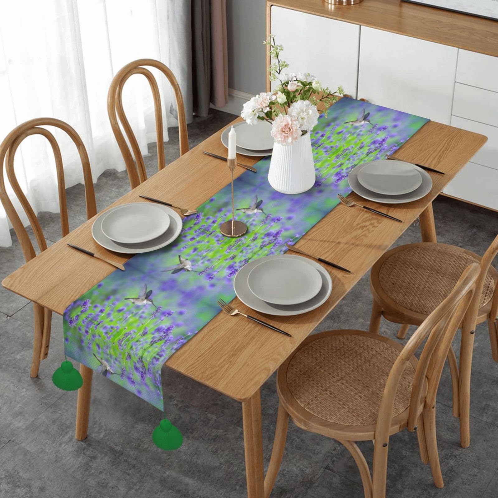 Chemin de table rustique pour repas de Noël et décoration de cuisine