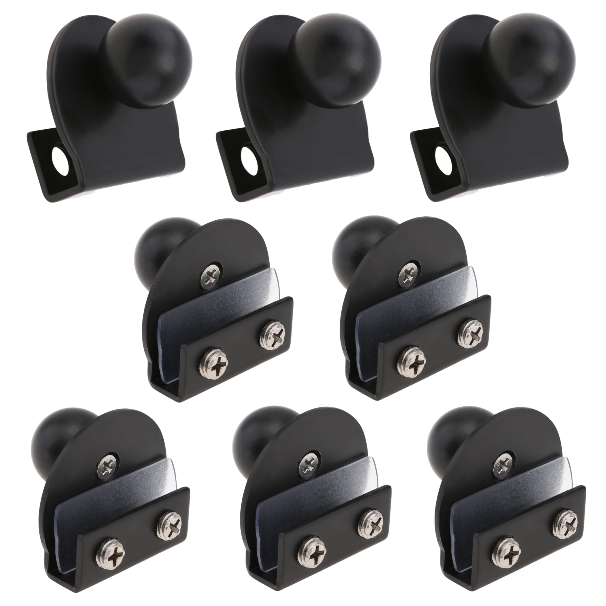 Glass Door Pull Handle, 8PCS Door Clips Pull Handles for 5-8mm Glass Showcase Furniture Cabinets Drawer Pull Knobs (8, Black)