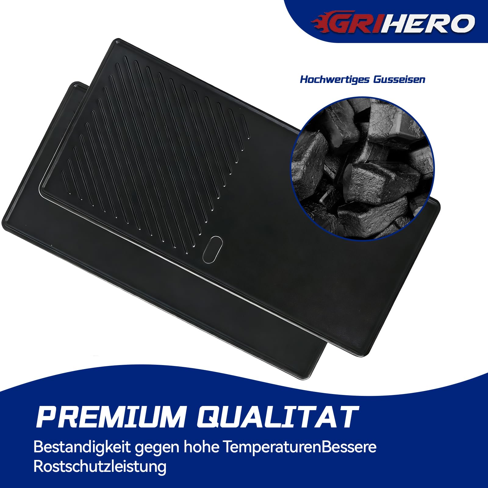 Gusseisen Grillrost & Grillplatte für Enders Boston 3, Enders Monroe Pro 3, Colorado 3, Charbroil, Landmann Triton 3 & 4, Barbecook Siesta 310 Gasgrill Zubehör, 43 x 63CM