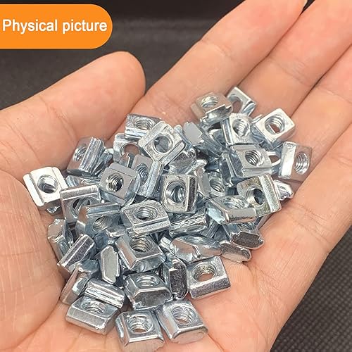 Miniatura 6 de 100 piezas de tuercas deslizantes en T de la serie 2020 deslizantes M5 con rosca deslizante en cabeza de martillo Tuerca en T para perfil de