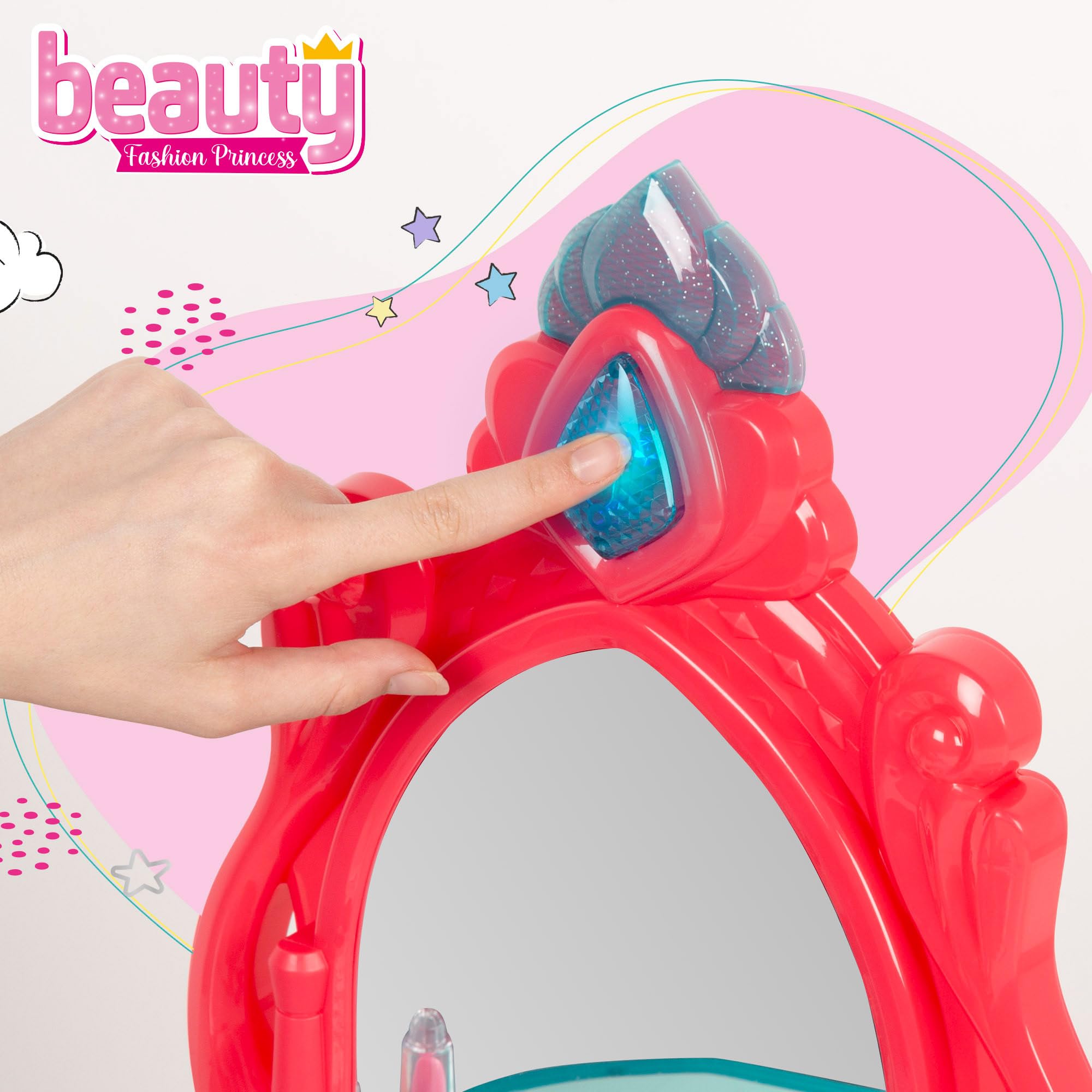 ColorBaby- Vanità Trucco per Ragazze, Colore Rosso, 57x24x75 cm, 47969