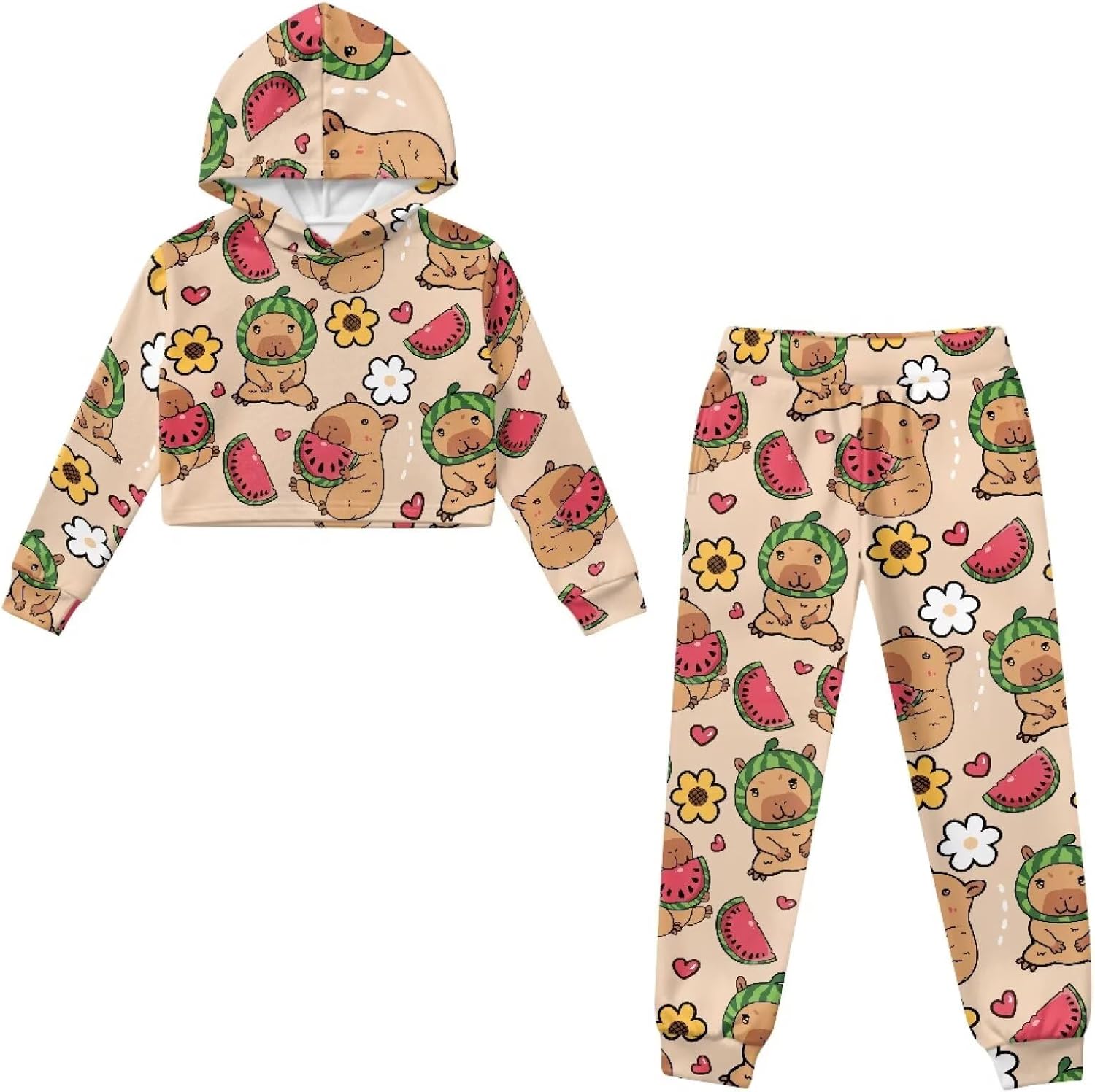 Kids Girls Sweatsuit Lounge Sets Long Sleeve Hoodies 2 Pieces Sweatshirts and Sweatpant Fall Winter Outfits