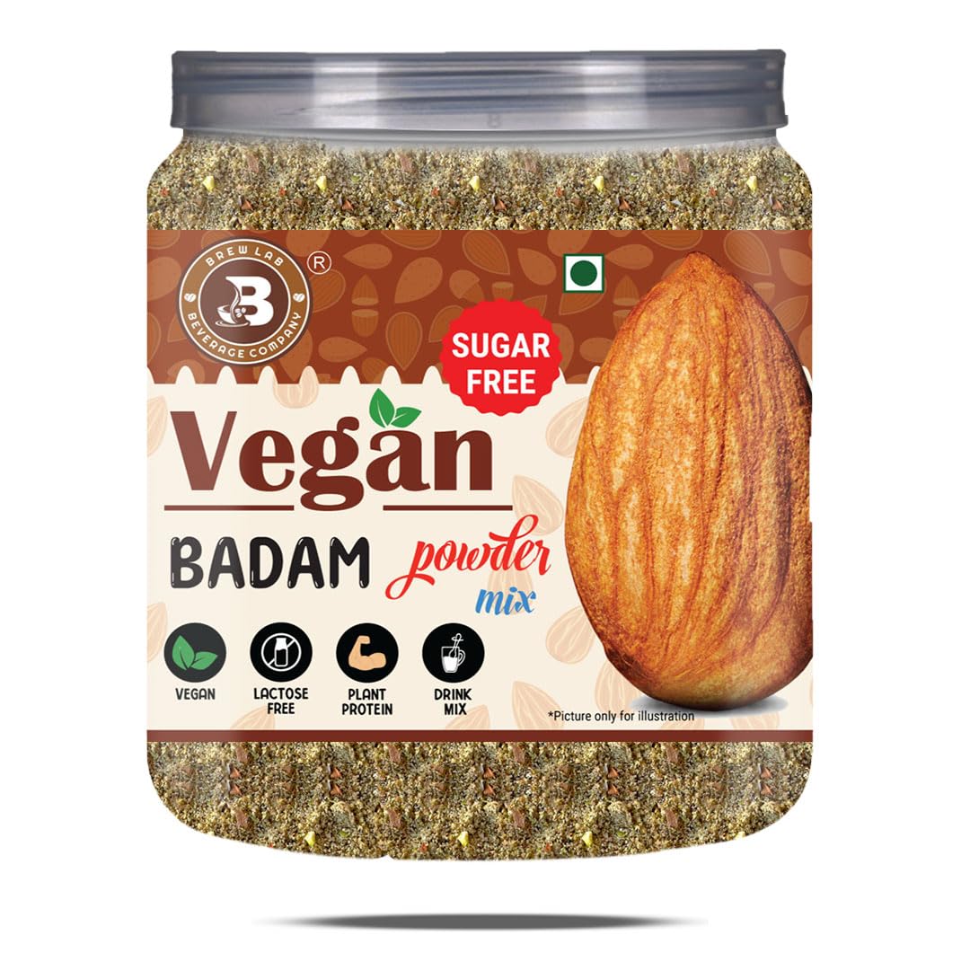Brew Lab Plant Based Sugar Free Vegan Badam Powder Mix | Lactose Free | Plant Protein | (250 g) (B0CGJS28CD) Amazon Price History, Amazon Price Tracker