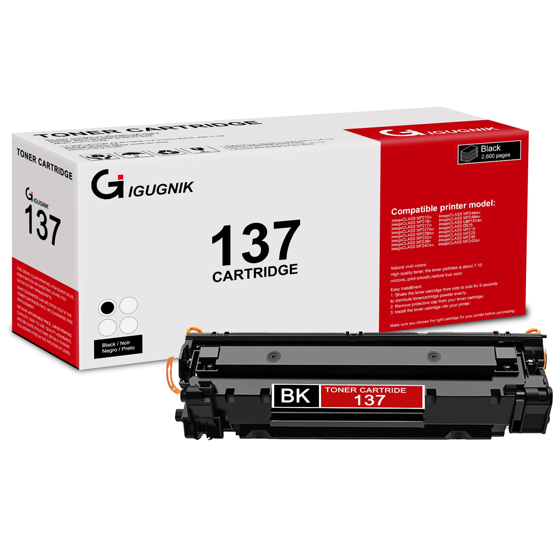 Compatible Black Toner Cartridge For Canon 137 - Fits ImageClass MF217W, MF227DW, MF229dw (1 Pack)