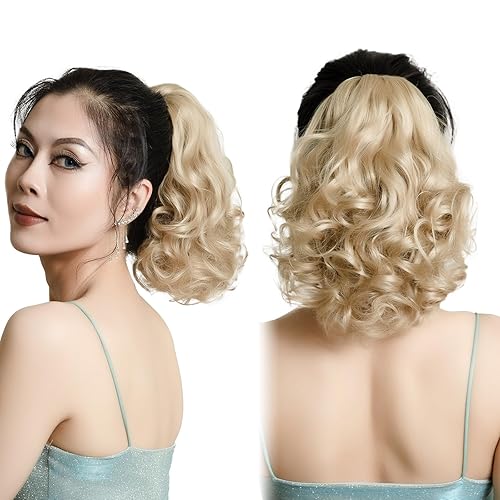 Miniatura 2 de Extensión de cola de caballo, extensiones de cola de caballo rubia, extensiones de cabello con clip de garra, extensiones de cabello de cola de