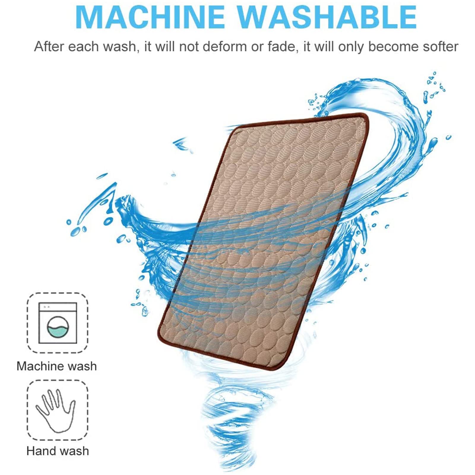 Manta refrescante portátil y Lavable for jaulas de Perros,Camas para Perros(Brown,XL)
